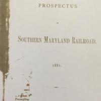 Prospectus of Southern Maryland Railroad, 1881